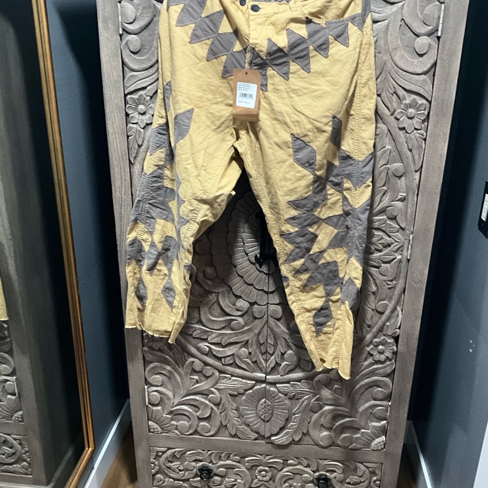 Magnolia Yellow and Gray Patterned Pants
